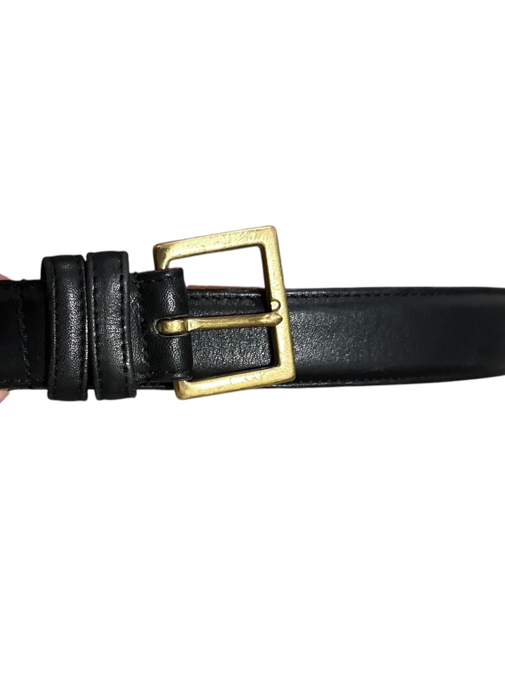 Coach Vintage Burnished Cowhide Black Leather Belt with Brass Buckle - Picture 2 of 8